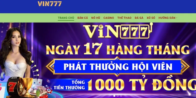 Điểm nổi bật của trang chủ VIN777