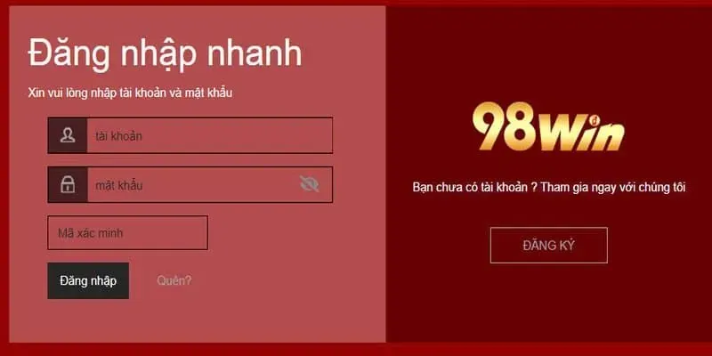 Hướng dẫn đăng ký tài khoản 98Win chỉ với vài bước đơn giản